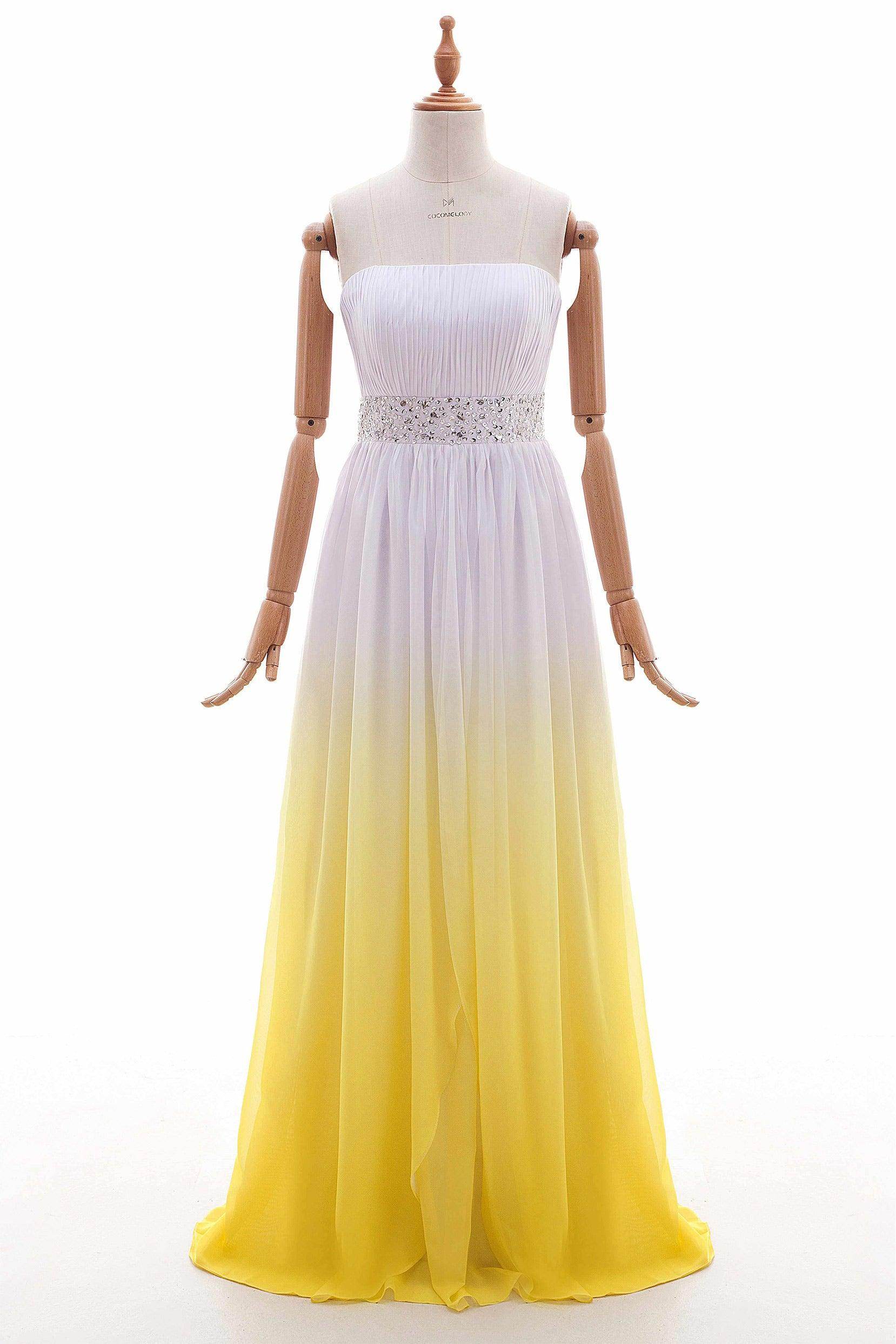 Sheath-Column Floor Length Ombre Bridesmaid Dress Formal Dresses PR2921 - COCOMELODY